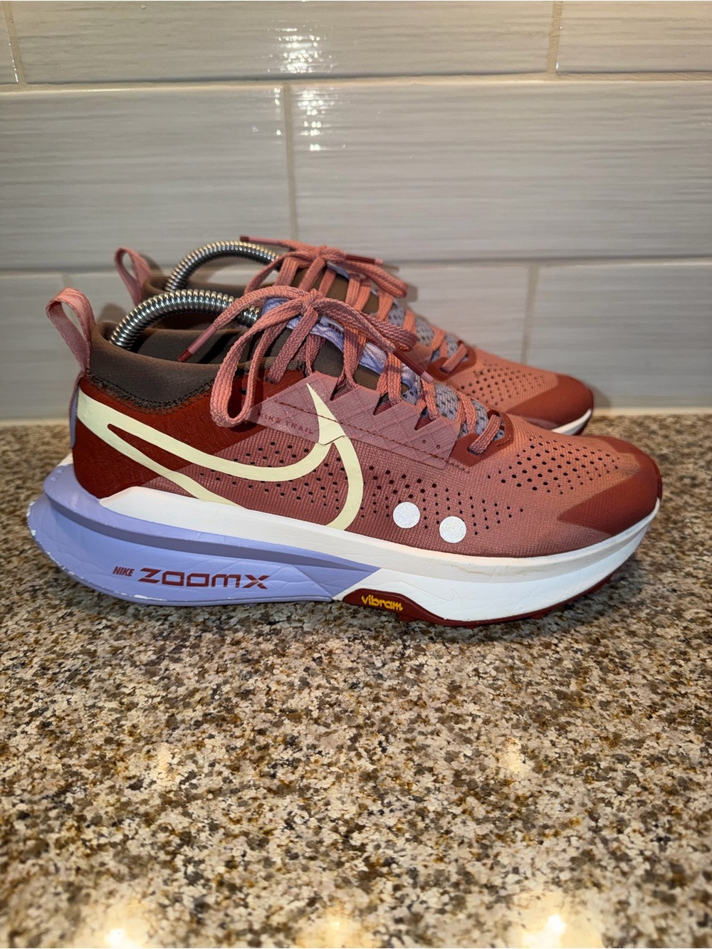 Nike Women’s Pink and Lavender ZoomX Trail Running Shoes - Picture 3 of 9